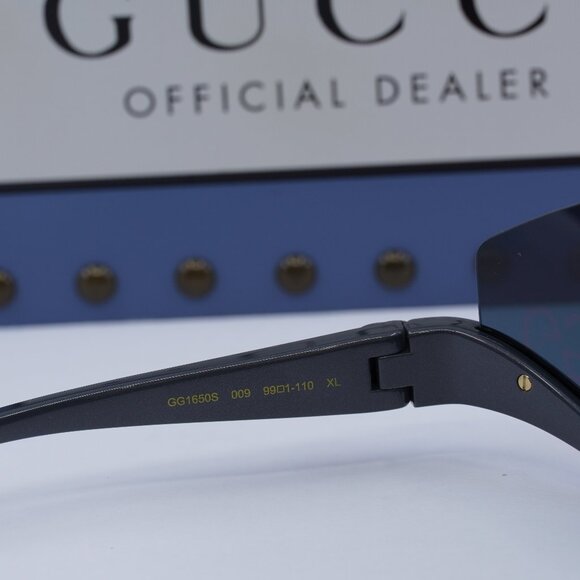 Gucci GG1650S 009 Shield Sunglasses - Ruthenium/Red Mirror - Picture 6 of 11